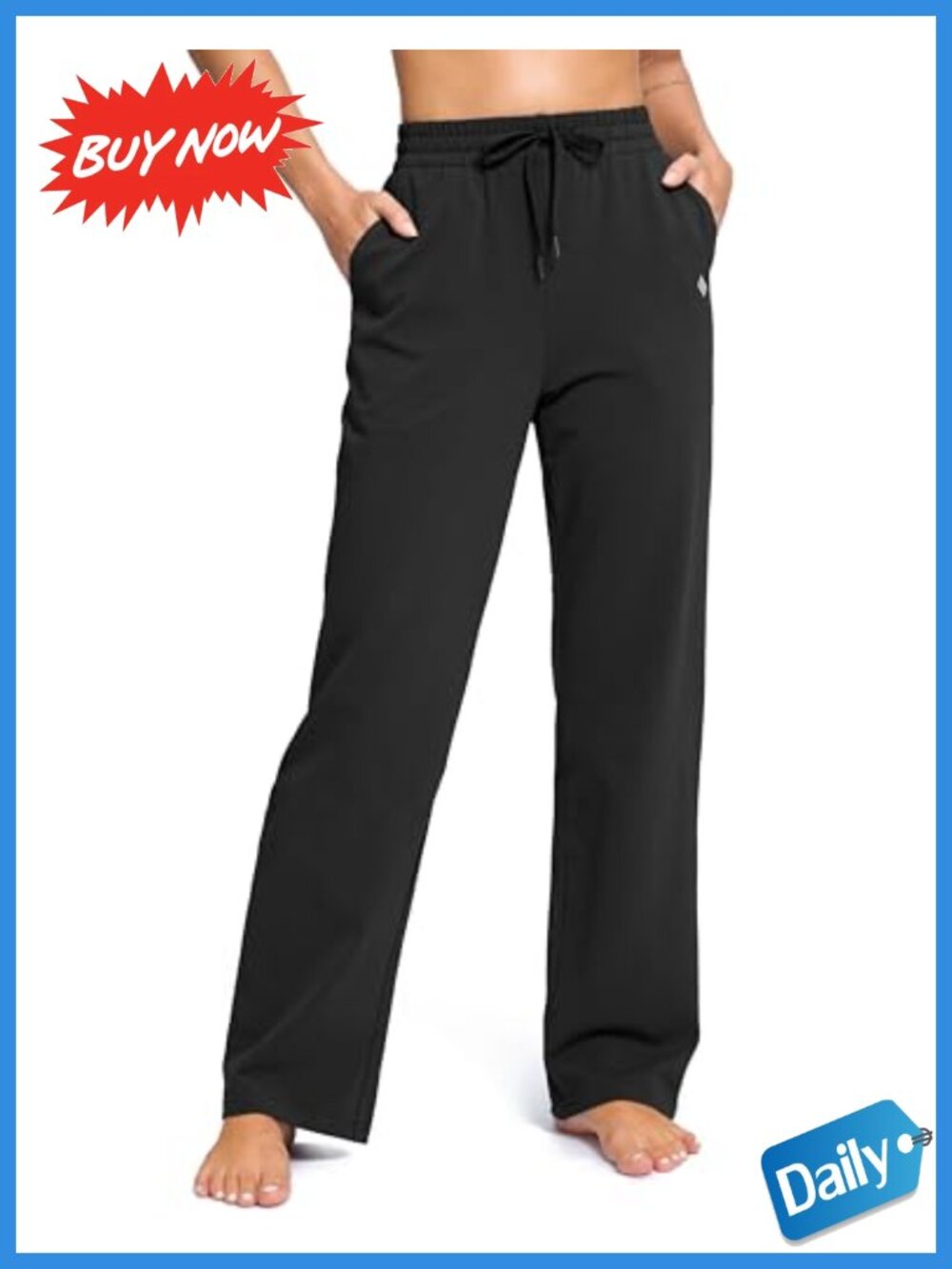 Women's Tall Cotton Sweatpants Lounge Yoga Straight Leg 35" Inseam